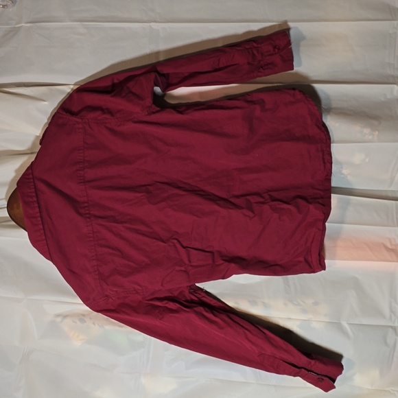 Boys 10/12 Kenneth Cole Burgundy Long Sleeve Button Up - Picture 6 of 6
